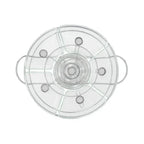 Rechaud Giratório Com 6 Compartimentos Aço Inox e Vidro 52cm