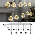 Cortina de Luzes em LED Globos Decoração de Natal