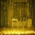 Cortina de Luzes de Fadas LED com Controle Remoto para Natal