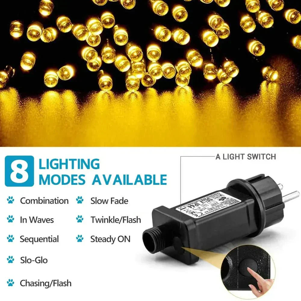 Luzes de Fadas Natalinas IP65 - Encanto e Magia em 50m