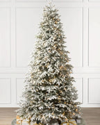 Árvore de Natal Nevada Frosted Fraser com Galhos Articulados, Suporte Metálico e Micro LEDs Embutidos