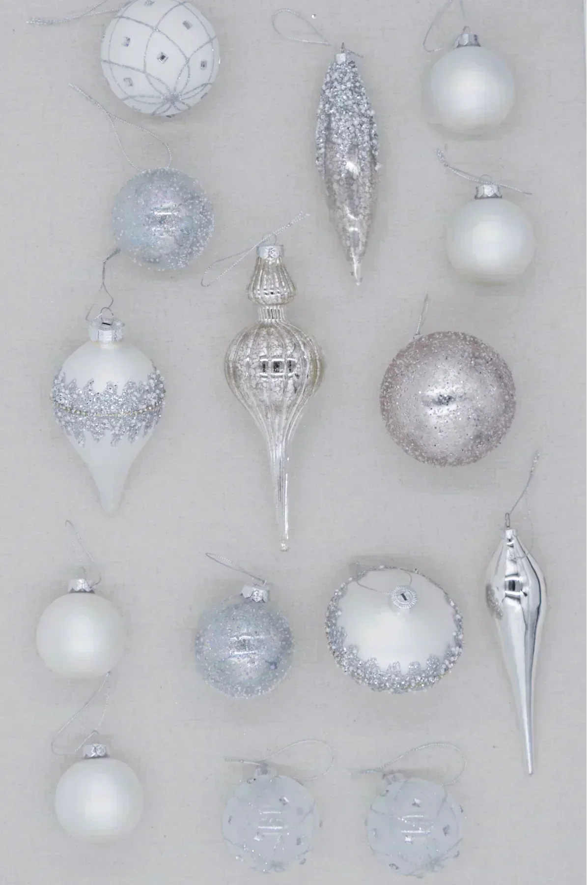 Kit 15 Enfeites De Luxo Winter Frost